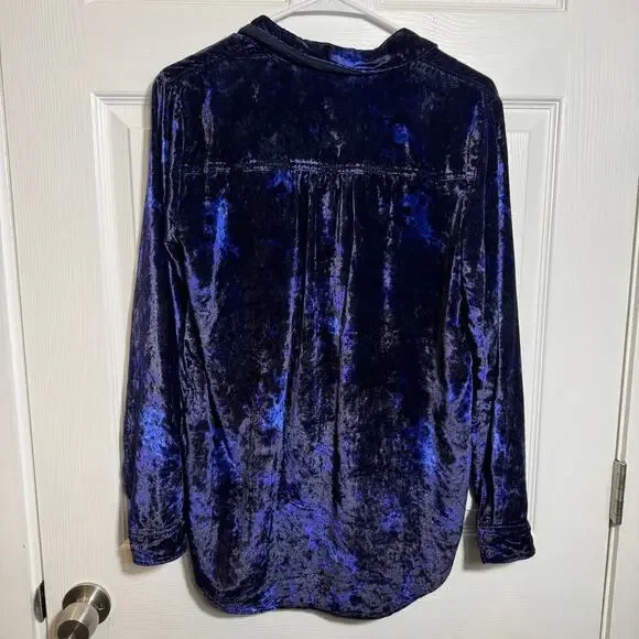 Anthropologie Pilcro Mara Relaxed Velvet Button-down - Picture 4 of 7